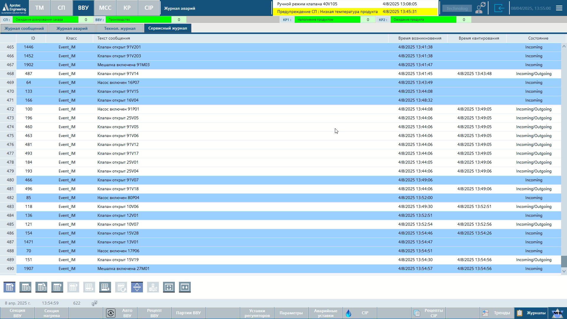 Automation of the Wiegand 4000 Vacuum Evaporation Unit (VEU) and the condensed milk production line