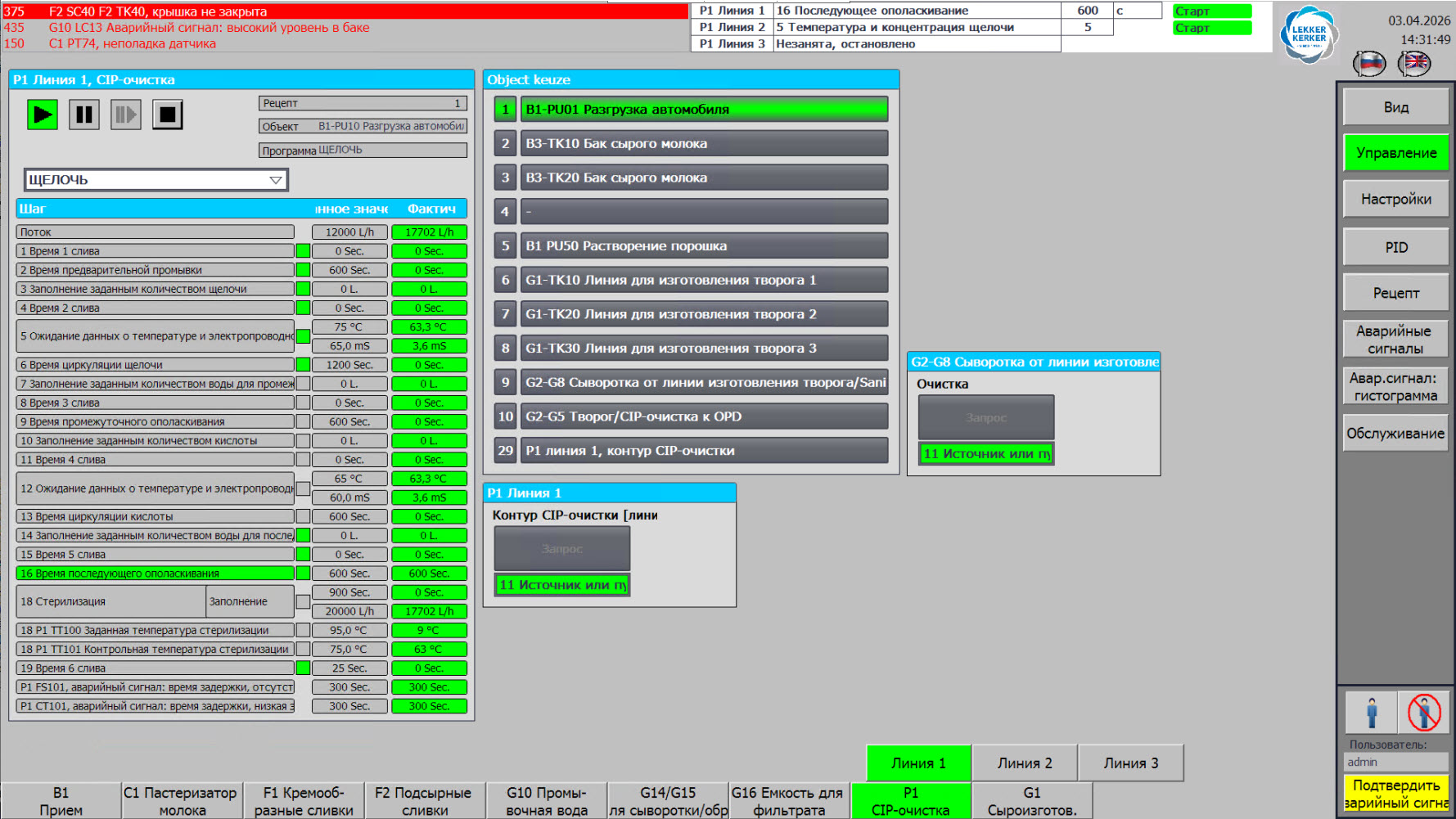 Cheese Production Automation — 150 Tons of Milk per Day